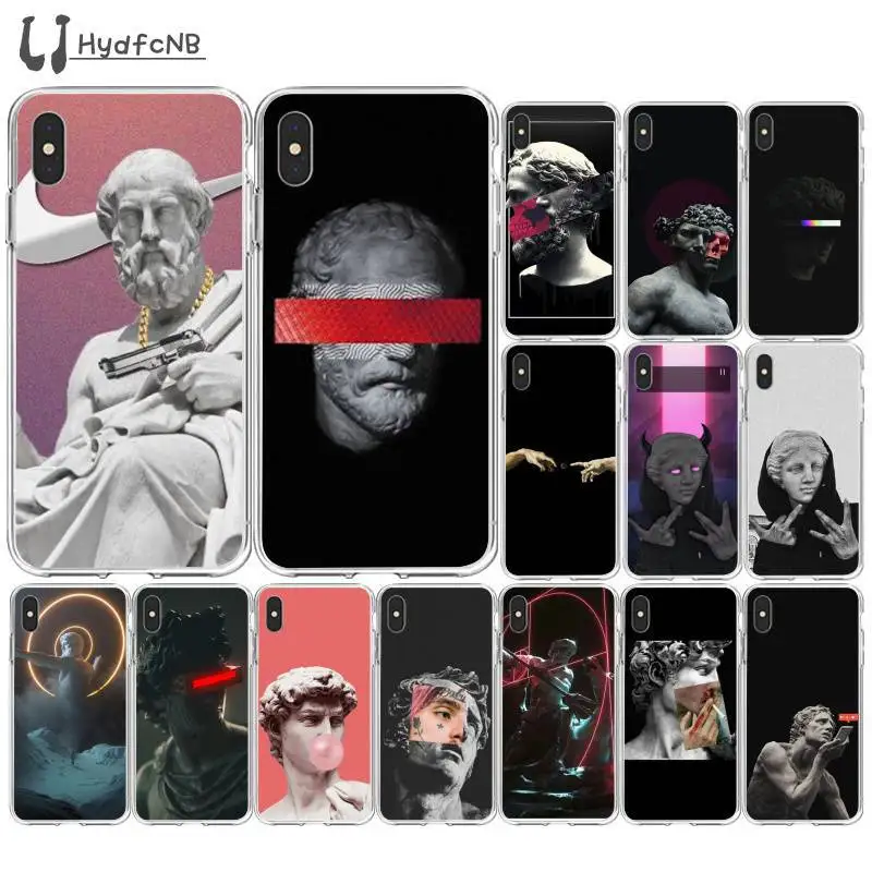 

LJHYDFCNB Funny Art Abstract David TPU Soft Phone Case for iPhone 11 pro XS MAX 8 7 6 6S Plus X 5 5S SE XR cover
