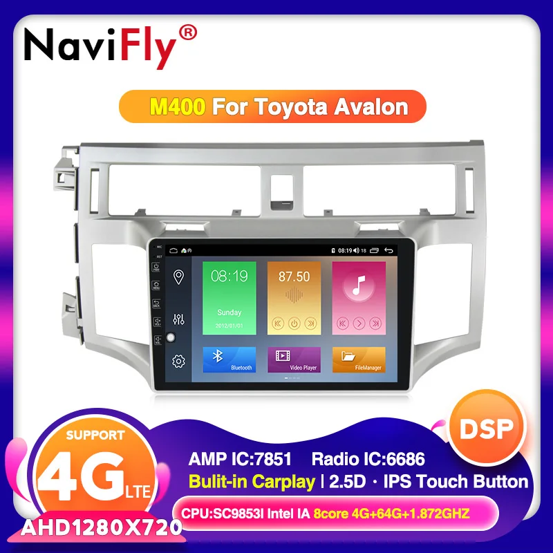 

Android 10.0 Octa Core 2.5D DSP IPS Car Multimedia GPS for Toyota Avalon 2006-2010 autoradio car gps navigation Stereo