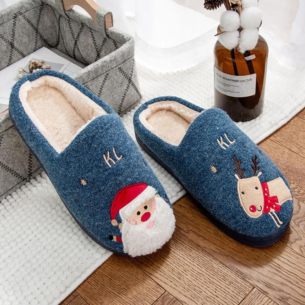 SAGACE/Рождественские тапки для дома помещений; уличная теплая нескользящая обувь для дома; обувь для спальни на год; женские и мужские плюшевые Тапочки