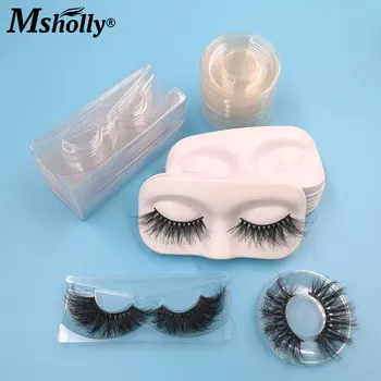 

Clear Eyelash Trays Wholesale Beauty 3D Mink Lash Make Up White Round Tray 25mm False Eyelashes Packaging Boxes Vendor