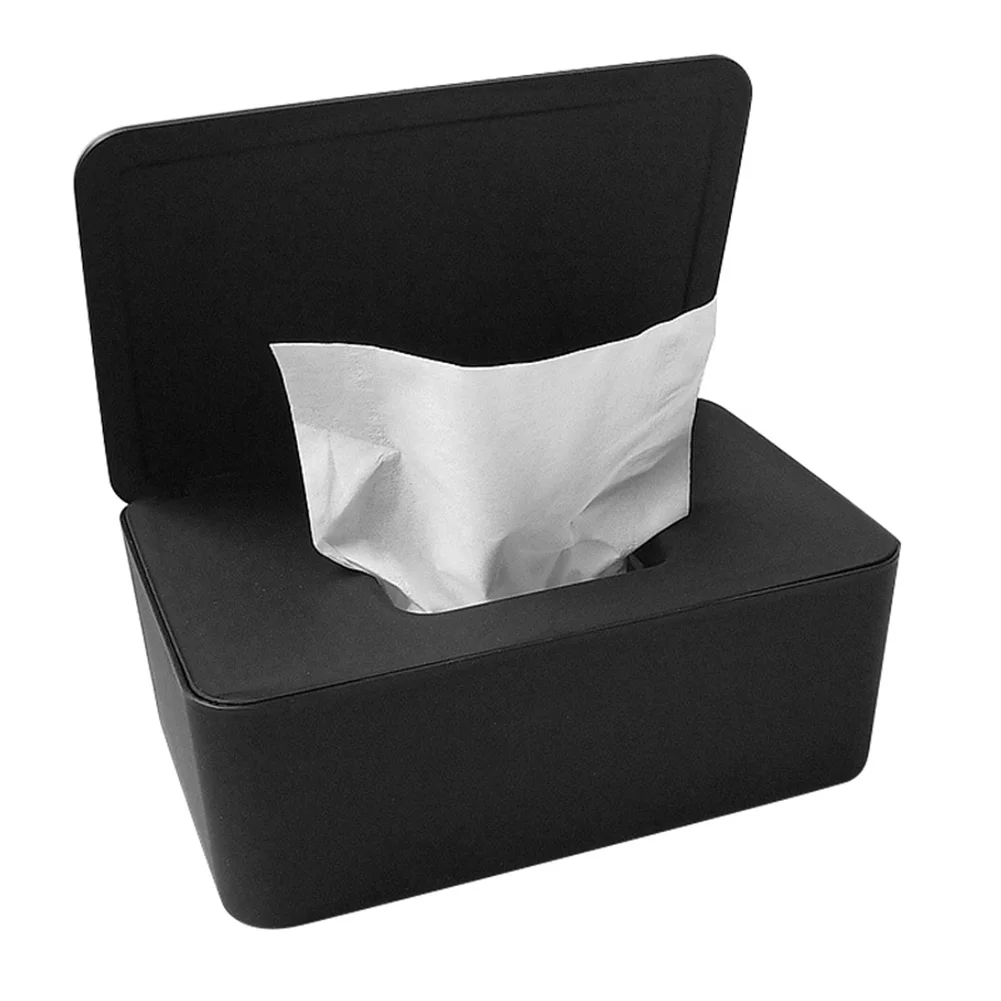 Коробка для хранения пылезащитный тканевый чехол диспенсер влажных салфеток держатель с крышкой для домашнего офиса стол DC156 - Цвет: Black