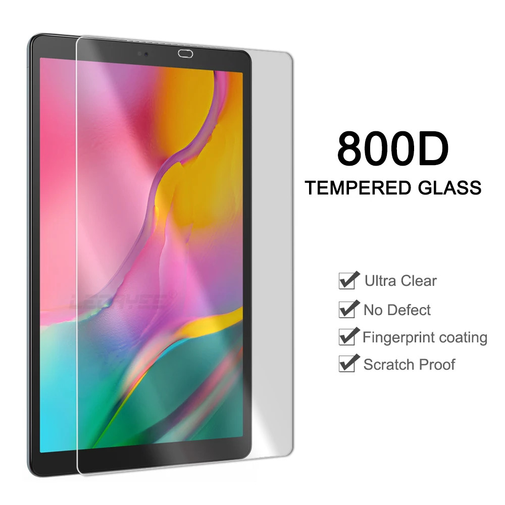 LECAYEE-Protector de pantalla de cristal templado 9H para Samsung Galaxy Tab A, Protector de pantalla Ultra transparente HD de 10,1 pulgadas, 2019 SM-T510, T515