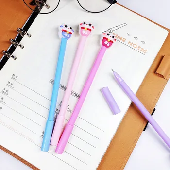 

50PCS Cartoon Creative Black Ink Pen Students Signing Pen Cute New Style Lucky Cat Gel Pen Kawaii School Supplies Stationery
