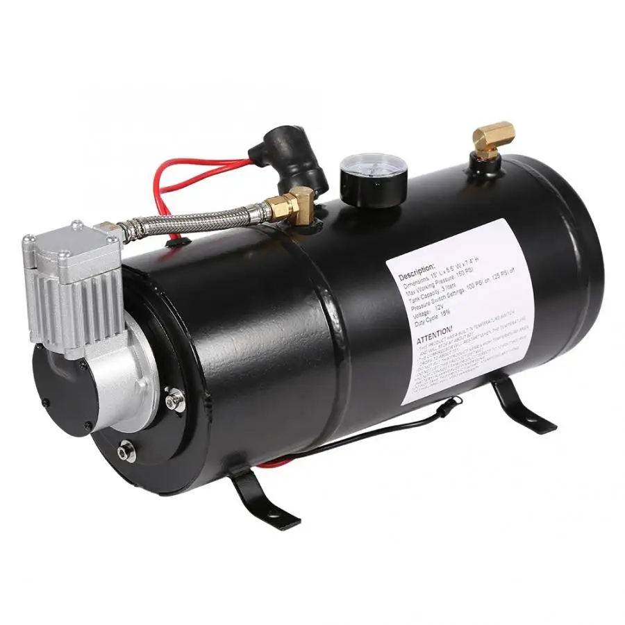 150 PSI 12V Воздушный компрессор автомобильный шиномонтажный насос для грузового пикапа на борту с 3 литровым резервуаром воздушный компрессор насос