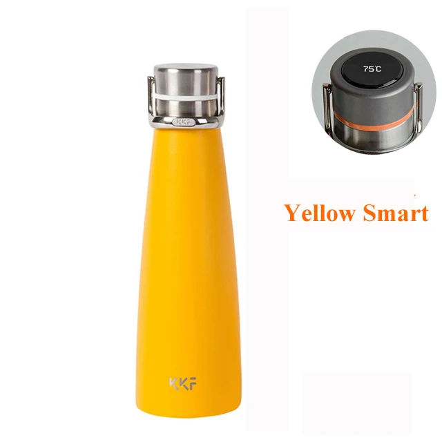 Xiaomi KKF Вакуумная бутылка 24 часа в сутки изоляционная чашка термосы Нержавеющая сталь термос 475 мл кружка для путешествий, Портативный спортивный Кубок - Цвет: Yellow(Smart)