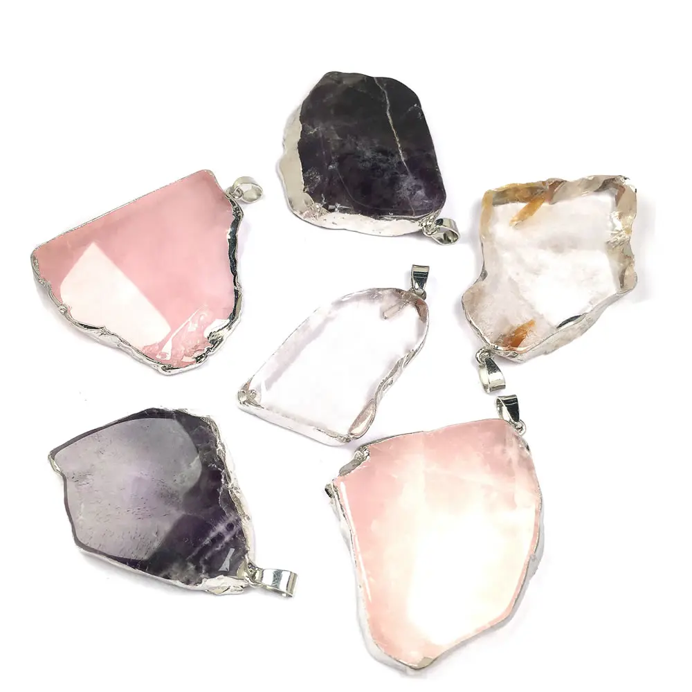 Natural Stone Quartz Pendant Irregular Shape Exquisite Pendants Charms
