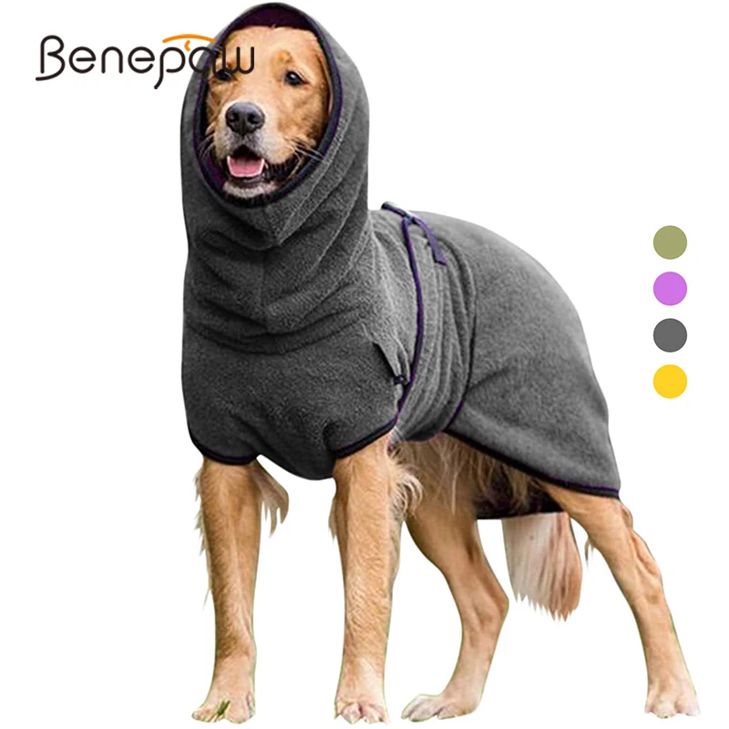 

Модная зимняя куртка для собак Benepaw, однотонная теплая жилетка для питомцев, пальто с капюшоном, одежда из мягкого флиса, одежда для щенков