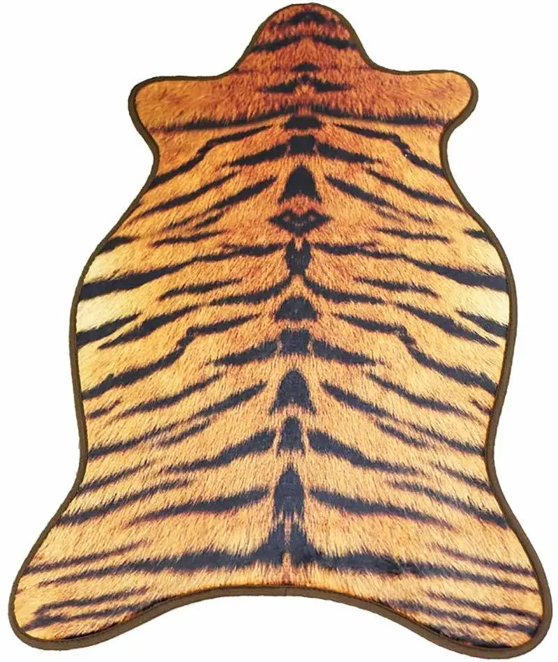 

Flannel Whole Animal Skin Rug Non-slip Absorbent Floor Mat Coffee Table Sofa Mat Kitchen Rug 35.4 * 24.6In Tiger, Wolf, Cow