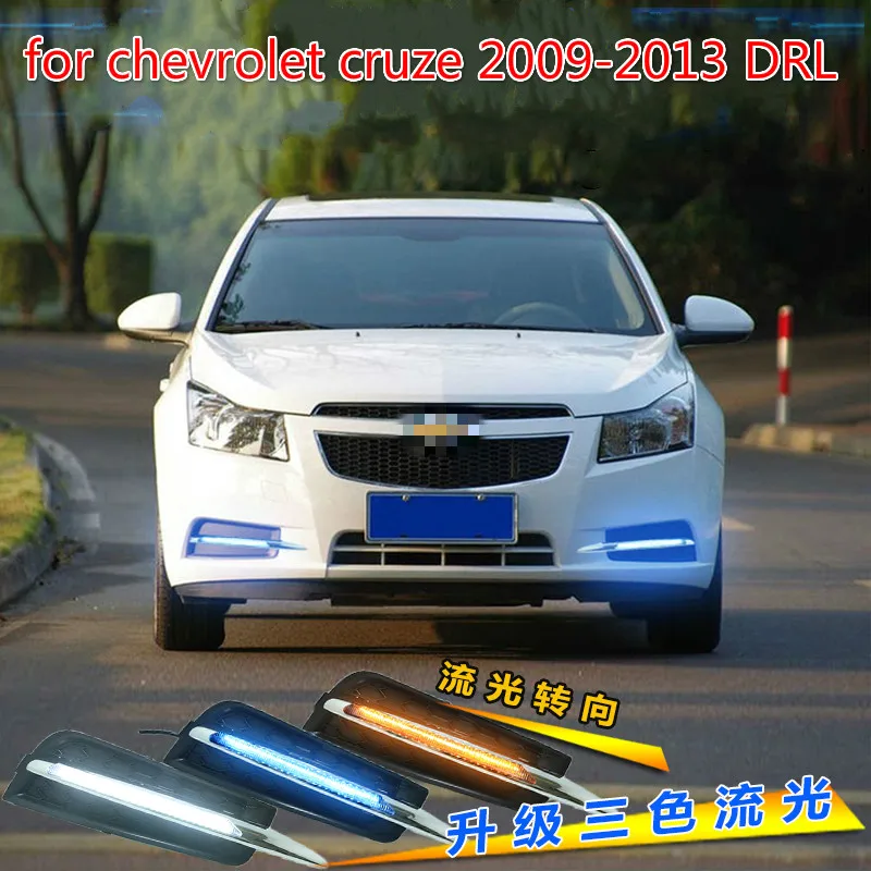 

car Flashing for chevrolet cruze 2009-2013 DRL Driving Daytime Running Light fog lamp Relay Daylight styling yellow turn signal