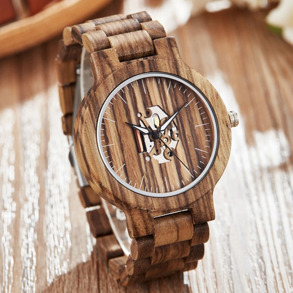 Топ люксовый бренд деревянные часы для мужчин и женщин Круглый циферблат группа без номера аналоговые полые пара браслет кварцевые часы