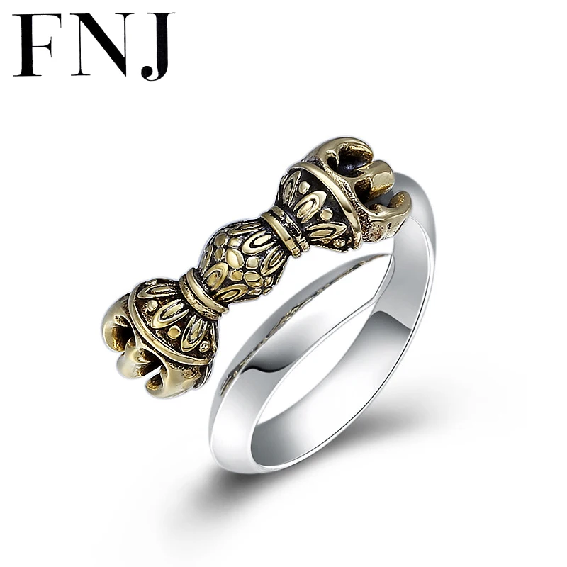 FNJ, 925 серебряное кольцо, ваджра, меч, панк, новая мода,, S925 серебро, кольца для мужчин, ювелирное изделие, регулируемый размер, Будда