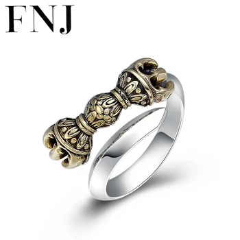 

FNJ 925 Silver Ring Vajra Sword Punk New Fashion Original S925 Sterling Silver Rings for Men Jewelry Adjustable Size Buddha