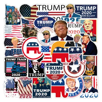 

50pcs US President Donald Trump Campaign Graffiti Stickers for Luggage Bicycle Phone Car Laptop Funny Waterproof PVC Sticker