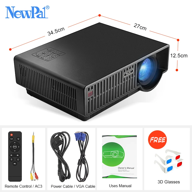 Newpal 3500 люмен светодиодный проектор GP100 до Full HD WiFi Android 4K 3D беспроводные видео