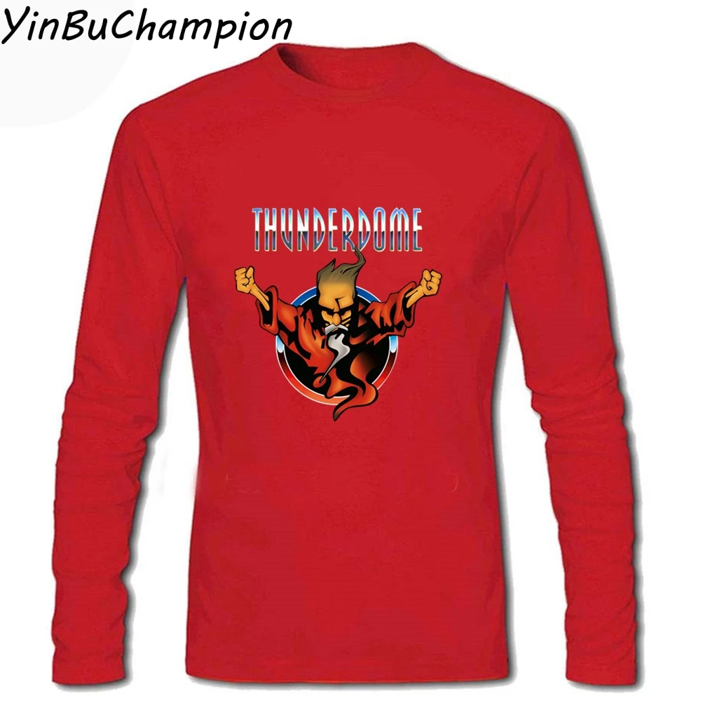 Thunderdome Hardcore, Мужская футболка с длинным рукавом, круглый воротник, Мужская футболка с принтом, принт на заказ, Мужская футболка, XS-2XL - Цвет: Красный
