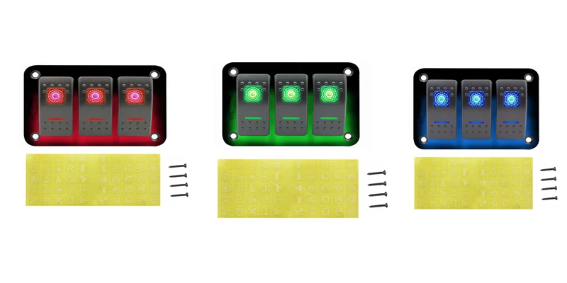 Панель переключателя включения-выключения с наклейками, водонепроницаемый светодиодный переключатель для автомобиля, лодки, грузовика, кемпера, аксессуары