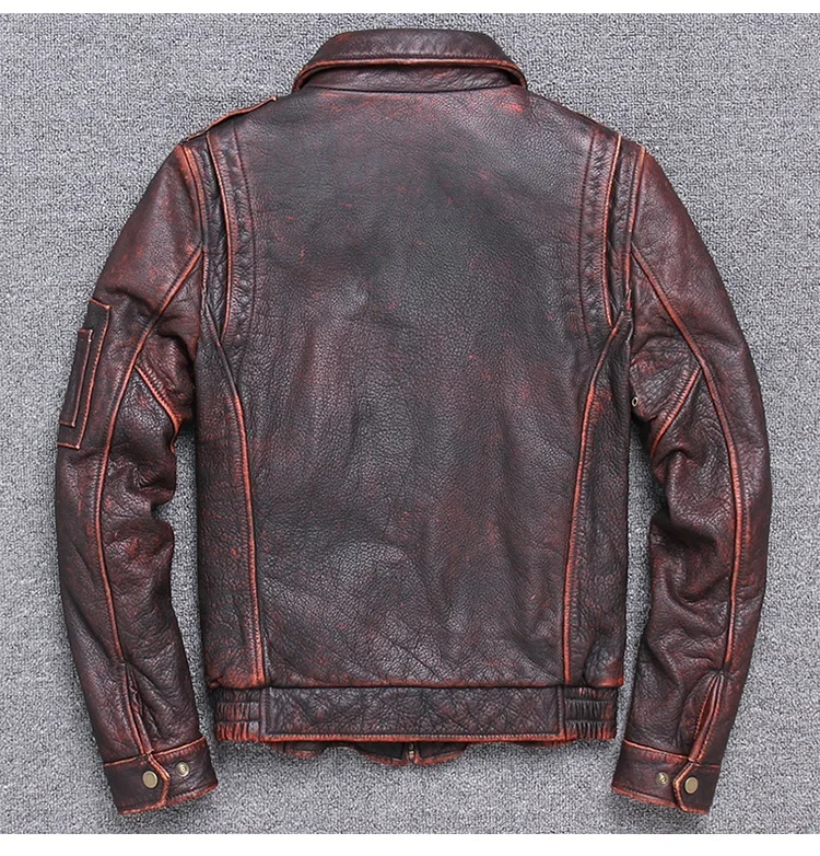 

Free shipping.sales Brand classic A2 coat,mens cowhide Jackets,men's genuine Leather jacket.man vintage brown coat plus size