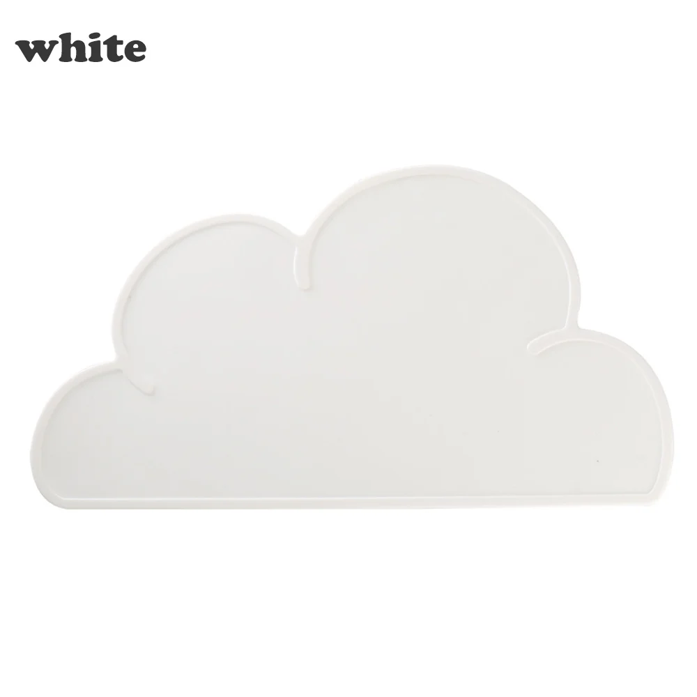white 1 шт. в форме облака коврик для тарелок для детей пищевой силиконовый Настольный коврик водонепроницаемый Теплоизоляционный кухонный гаджет легкая чистка - Цвет: white
