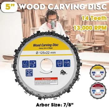 

5'' Angle Grinder Disc 14 Tooth Chain Saw For Wood Carving Culpting Plastic Tool Angle Grinders Carving Tool