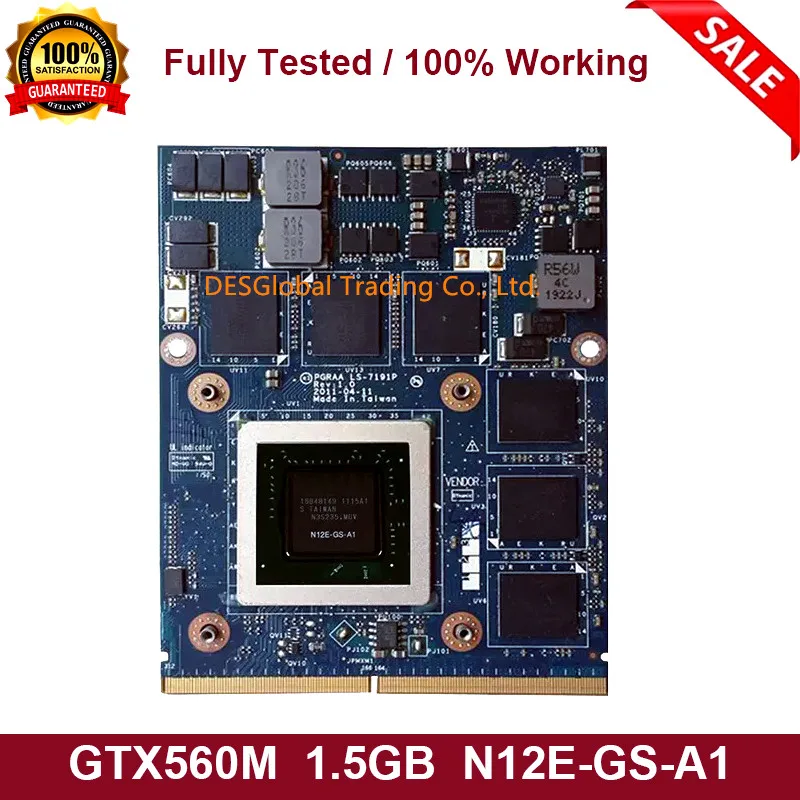 Original GTX 560M GTX560M DDR5 1.5 GB N12E-GS-A1 For TOSHIBA QOSMIO X770 X775 Laptop VGA Graphics Video Card K000127390 LS-7191P Original GTX 560M GTX560M DDR5 1.5 GB N12E-GS-A1 For TOSHIBA QOSMIO X770 X775 Laptop VGA Graphics Video Card K000127390 LS-7191P