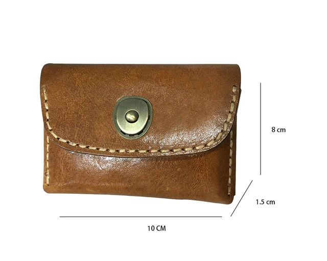 2021 Genuine Leather Coin Purse Women Men Vintage Handmade Small