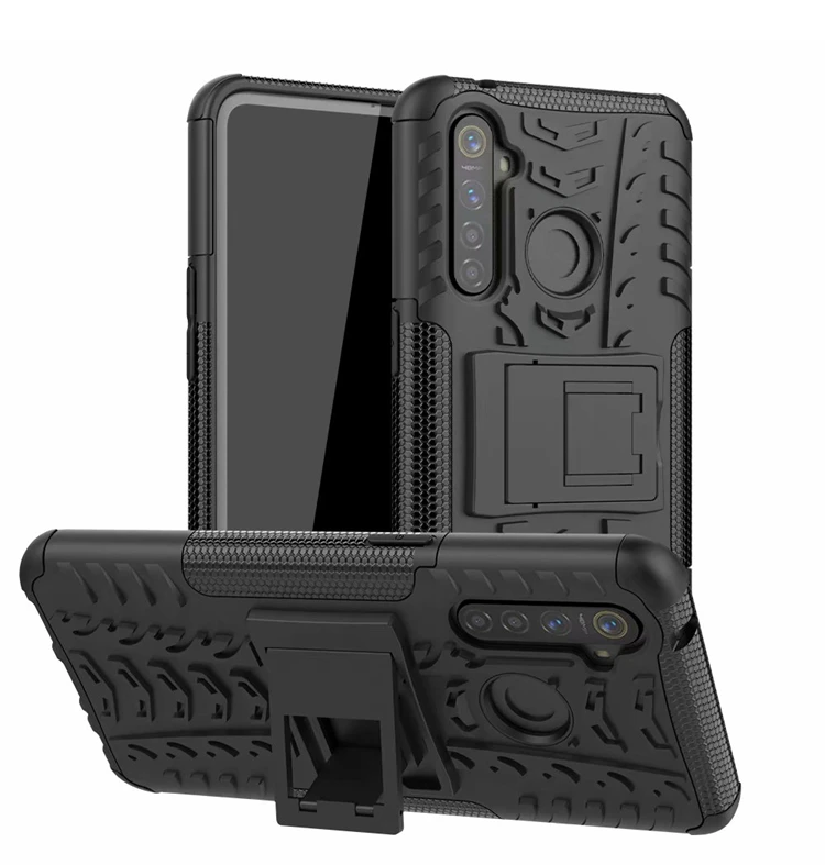 Для OPPO Realme 5 Pro/Realme5 Pro Прочный Гибридный армированный сверхпрочный Гибридный термополиуретановый Ударопрочный пластиковый чехол-подставка