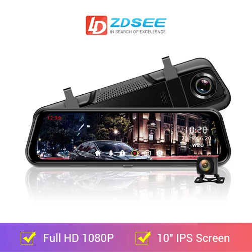 HD 1080P LDZDSEE Android 8,1 2G+ 32G Автомобильный видеорегистратор заднего вида Зеркало ADAS FHD 1080P с камерой 10 ''ips привод Видео Авто рекордер ночного видения - Название цвета: HD 1080P