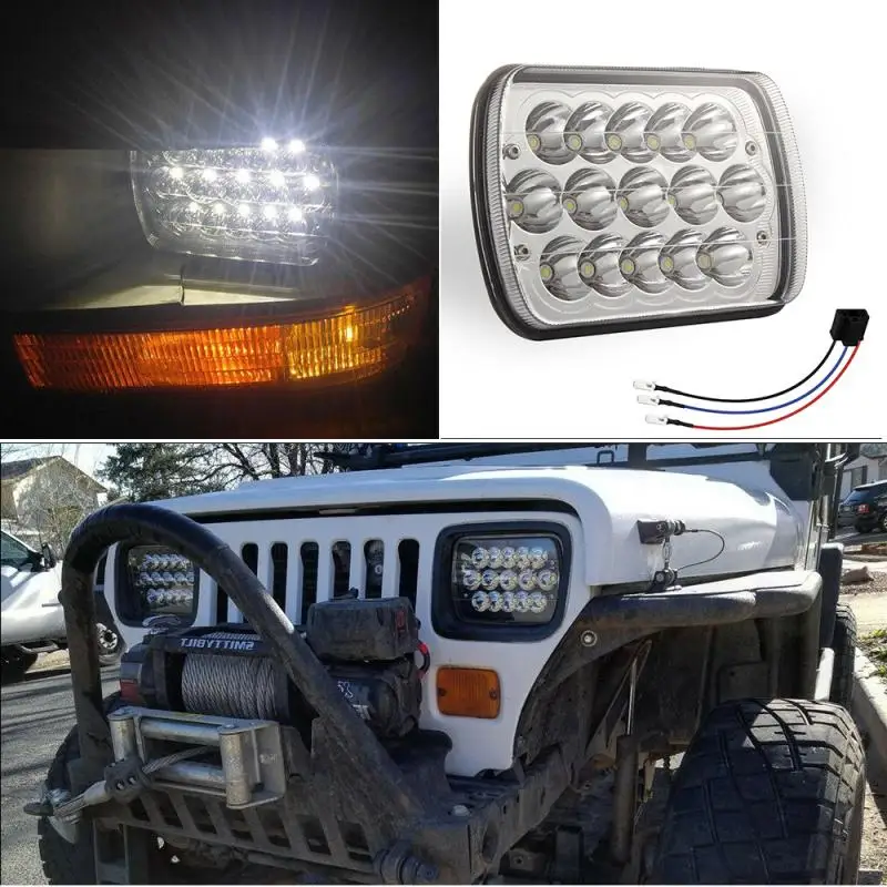 150 Вт 6000 К черный 5X7 7x6 светодиодный фонарь для 1986-1995 Jeep Wrangler YJ 1984-2001 Cherokee UK Автомобильный светодиодный фонарь Прямая поставка