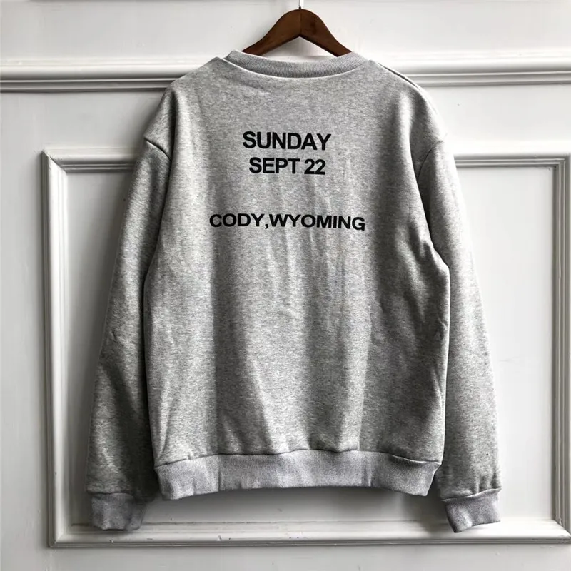 Kanye West Sunday сервис Вайоминг толстовки для мужчин и женщин 1:1 высокого качества Sunday сервис уличная одежда хип-хоп Kanye West толстовки