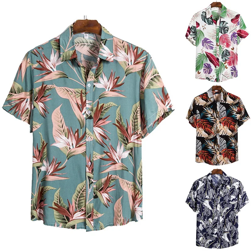 Vendedor Caliente Nuevas camisetas hawaianas para hombre, 2020, camisas de un solo botón, camisas salvajes, blusas estampadas de manga corta, para hombre 6Q5AWrQMW