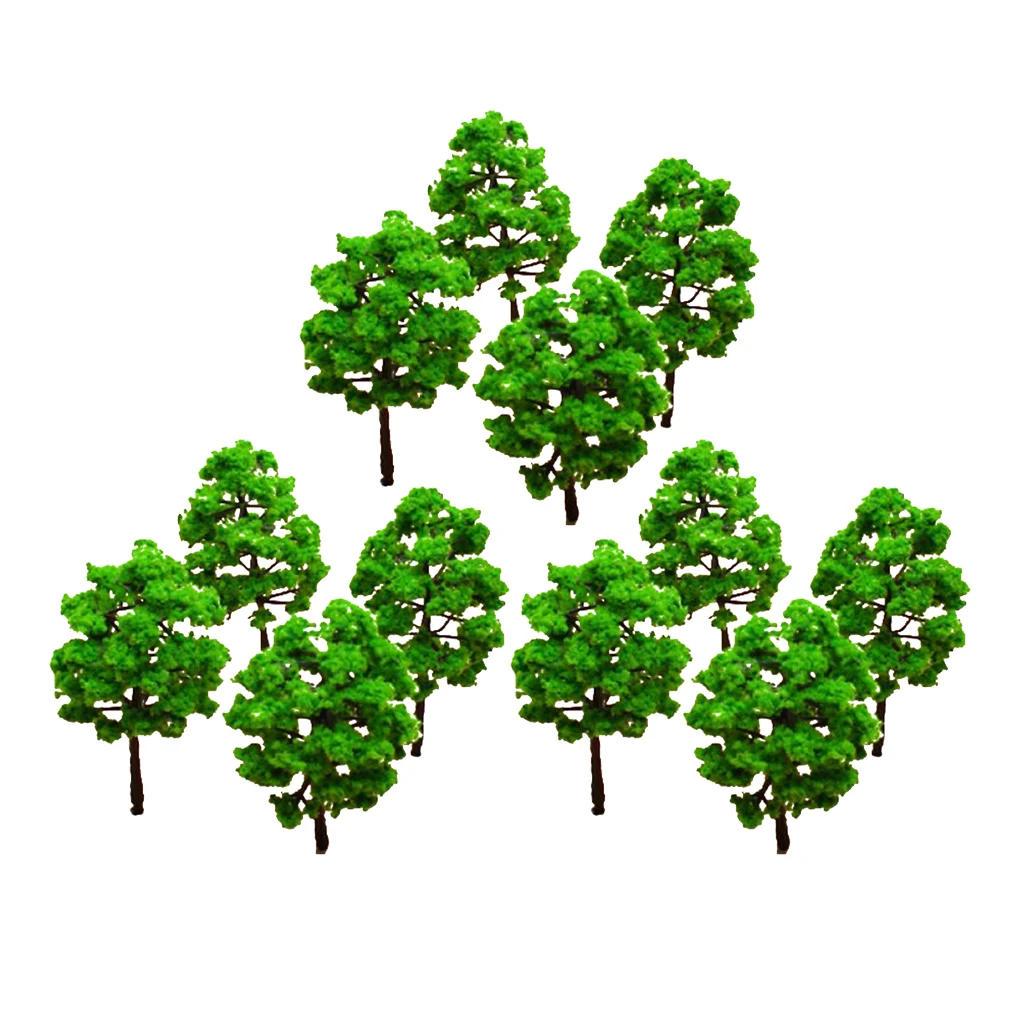 Model Train Tree Forest Making Accessories 1/100 Scale Railway Railroad Scenery Diorama or Layout, Pack of 10