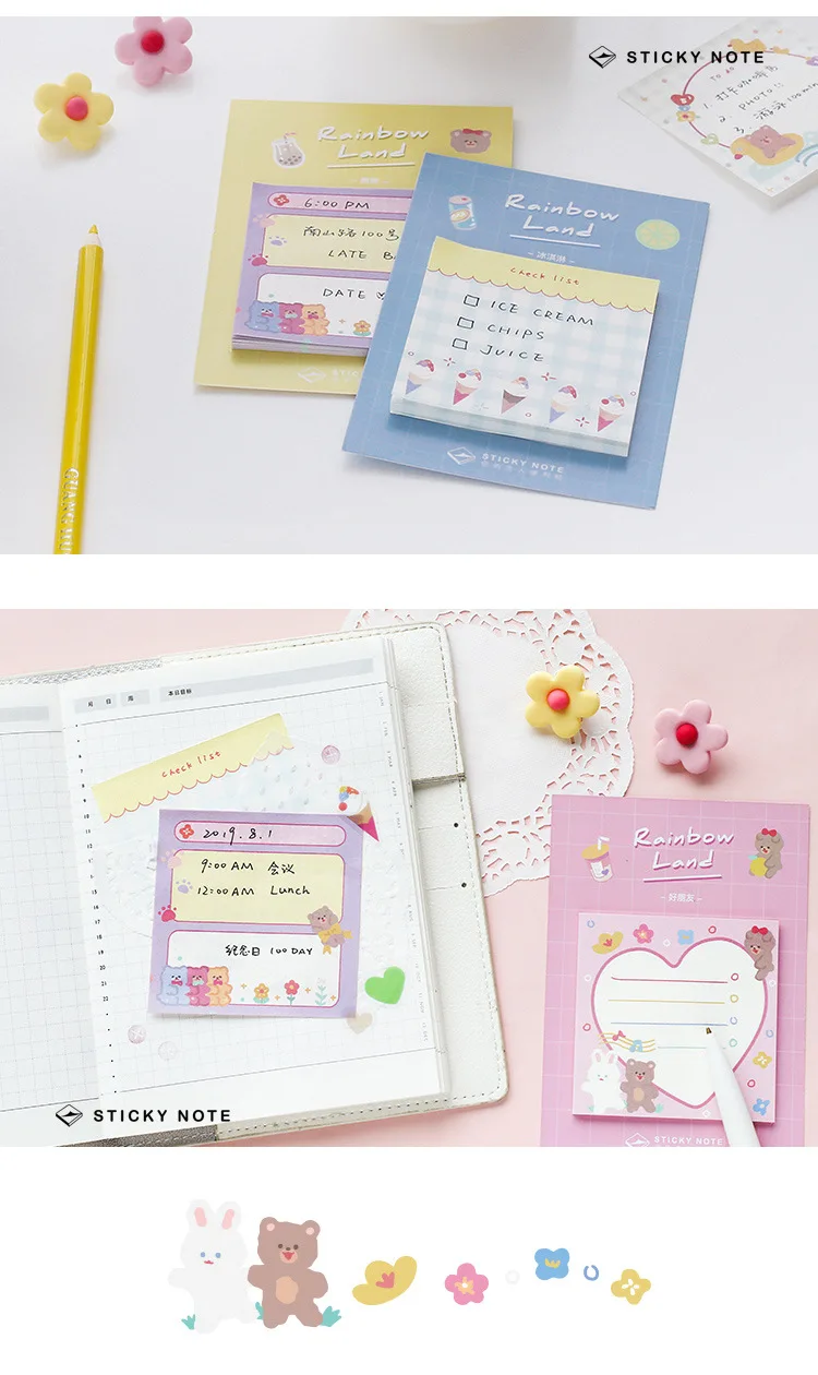 Angelhere 30 шт./лот Kawaii блокнот для заметок милый мультфильм N Times стикеры красочные милые Post-it канцелярские товары школьные принадлежности