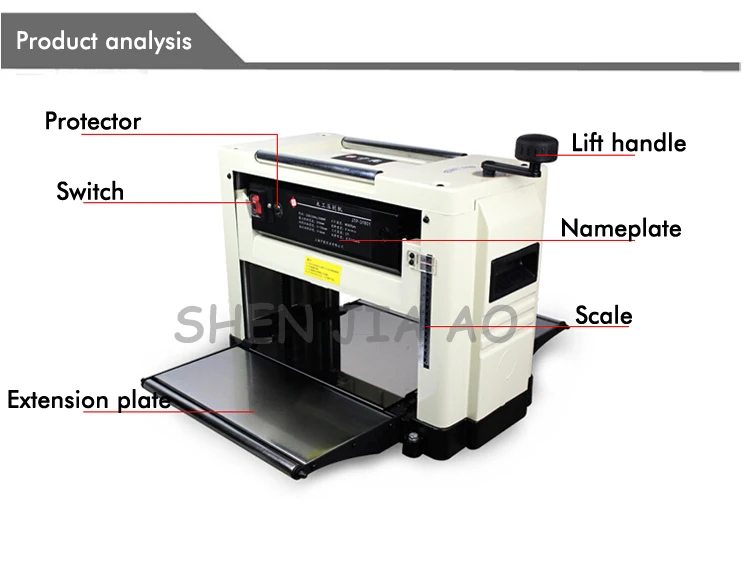 Настольный многоцелевой пресс фуговальный станок JTP-31801 одноповерхностный свет станок, Деревообработка машины толщины строгальный станок 220 В