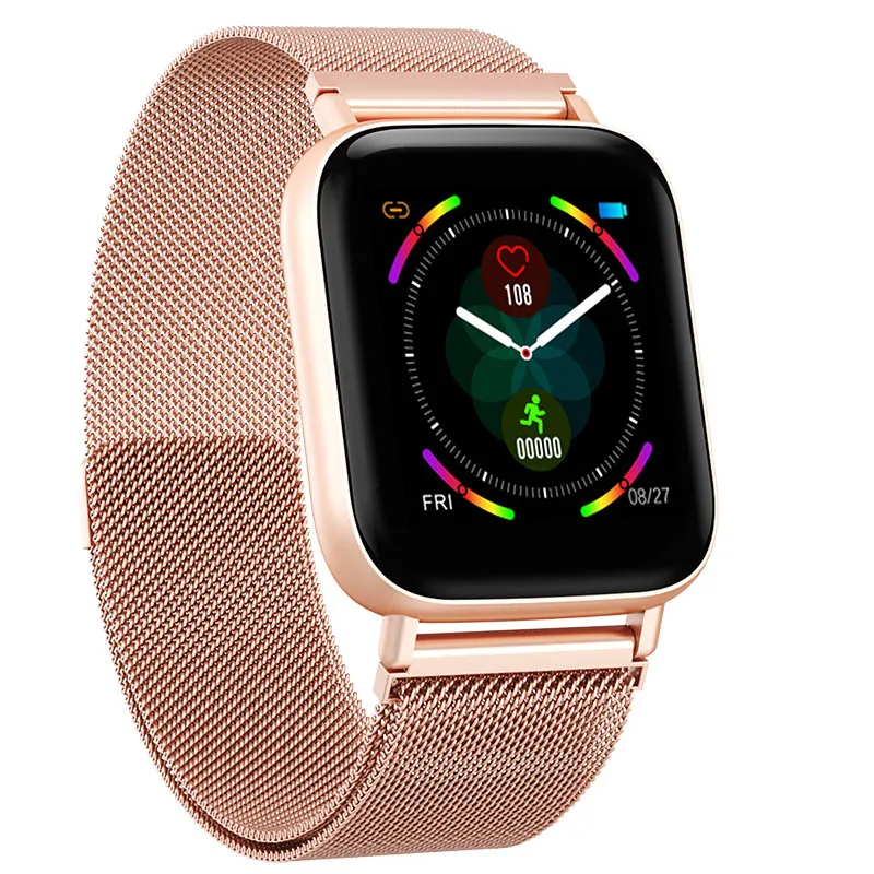 Rose Gold Steel Смарт-часы Timewolf для измерения артериального давления, кислорода, сердечного ритма, IP68, для плавания, напоминания о звонках, фитнес-трекер, умные часы, Android, водонепроницаемые - Цвет: Rose Gold Steel