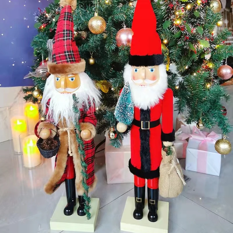 Wooden Nutcracker Doll Walnut Soldier Figures Vintage Handcraft Puppet Kids Toy Gift Decorative Ornaments Home Decoration 60CM | Дом и сад