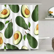 

Avocado Shower Curtain ，Cute Fruit Vegetable with Hooks Waterproof Fabric Shower Curtain Bathroom Decor