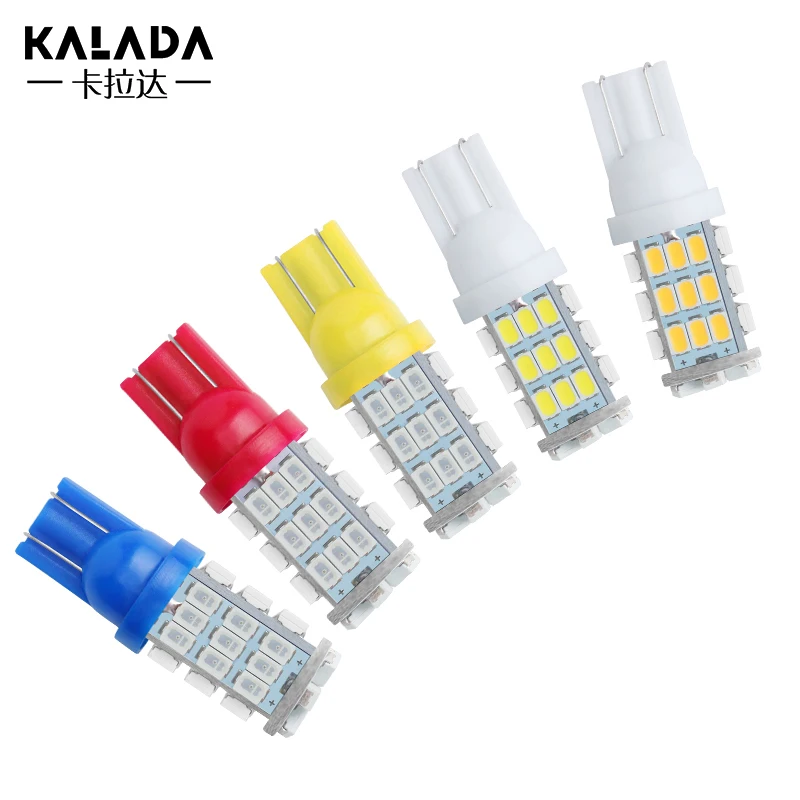 

2pcs New High Quality T10 W5W Car Led Lights 194 168 Auto Interior Dome Lamps Tail Box Bulbs 6000K 3500K Warm White Blue Diode