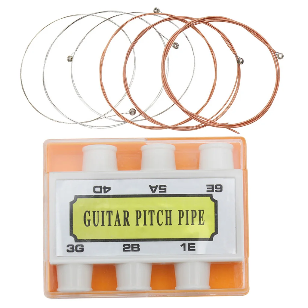 Набор из 6 тонов Pitch Pipe и 6 шт. Сменные Струны для акустического аксессуар для гитары