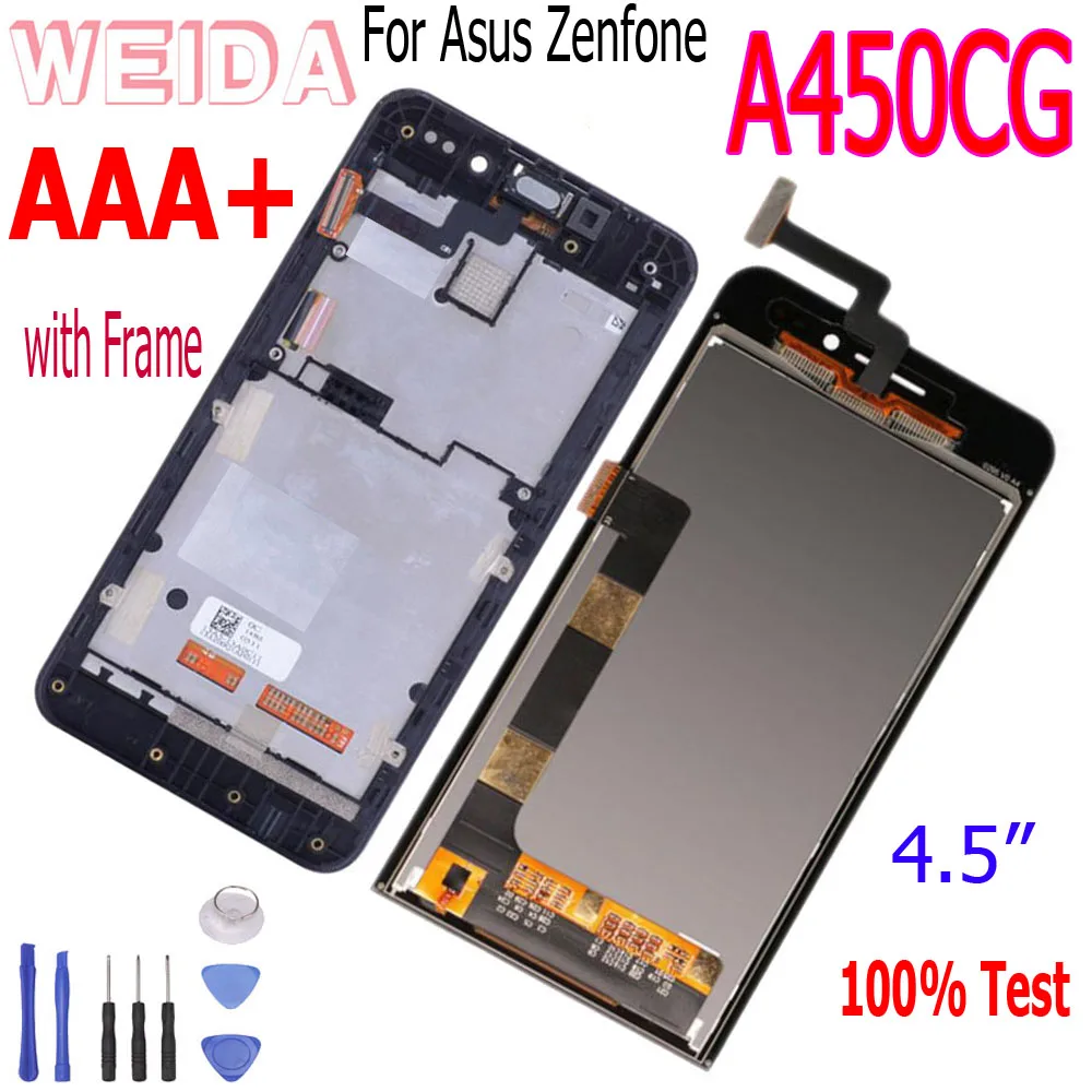 ЖК дисплей WEIDA для Asus Zenfone 4 A450CG T00Q дигитайзер сенсорного экрана в сборе рамка 5