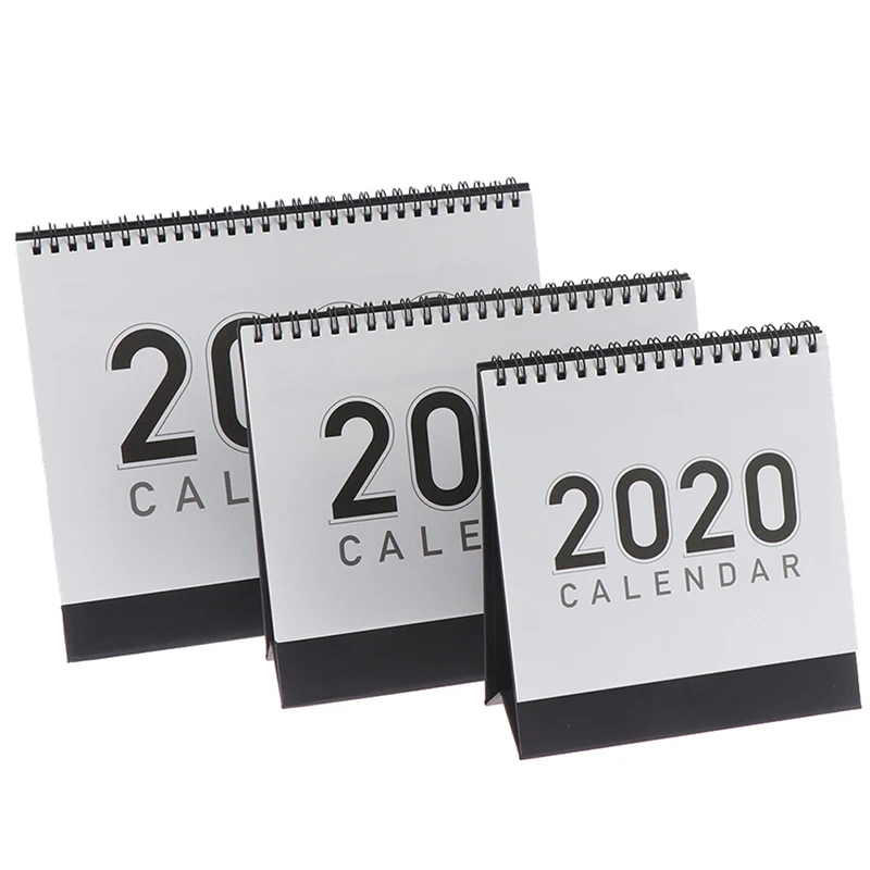 2020 Desktop Paper Calendar Dual Daily Scheduler Table Planner Yearly Agenda Organizer with Creative Stickers For Office Home