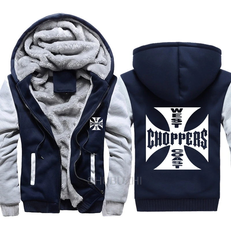 West Coast Choppers толстовки с принтом мужские камуфляжные толстовки зимние теплые плотные флисовые пальто на молнии куртка harajuku с капюшоном мужской - Цвет: same as picture
