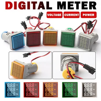 

Digital LED Display Voltmeter AC Voltage Current Frequency Display Meter Monitor