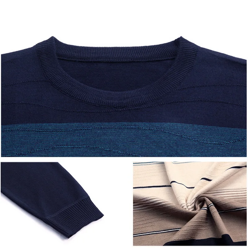 WENYUJH 2019 Autumn New Men's Sweater O-Neck Striped Slim Fit Knittwear Mens Sweaters Pullover Men Pull Homme 4XL Men Colthing WENYUJH 2019 Autumn New Men's Sweater O-Neck Striped Slim Fit Knittwear Mens Sweaters Pullover Men Pull Homme 4XL Men Colthing