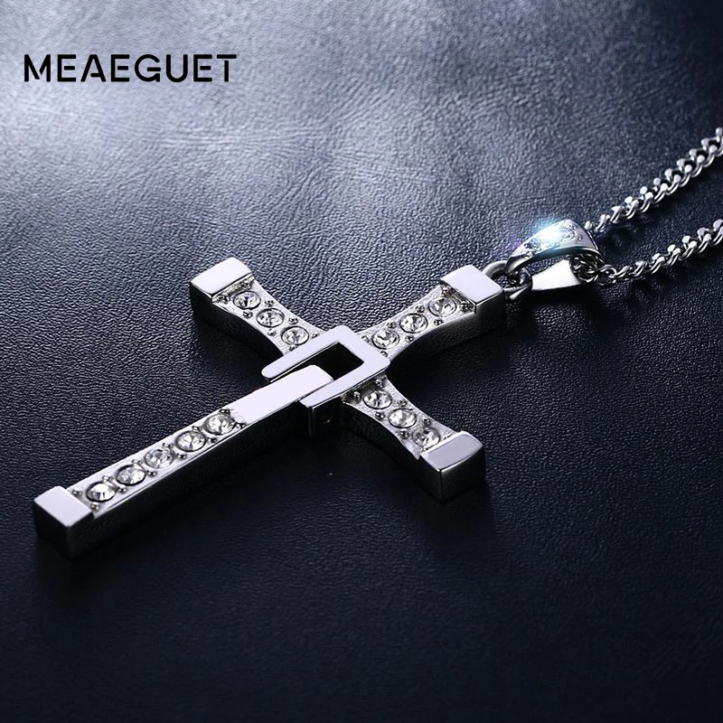 Meaeguet нержавеющая сталь подвеска в виде креста для ожерелья Мода фильм ювелирные изделия Форсаж Toretto мужчины CZ Ожерелье