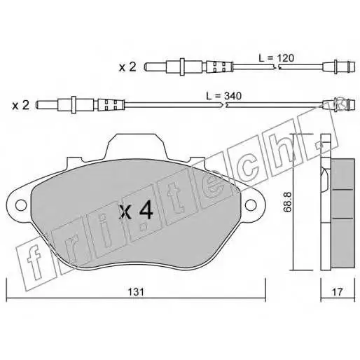 Колодки тормозные дисковые передние Peugeot 605 90-91 fri.tech