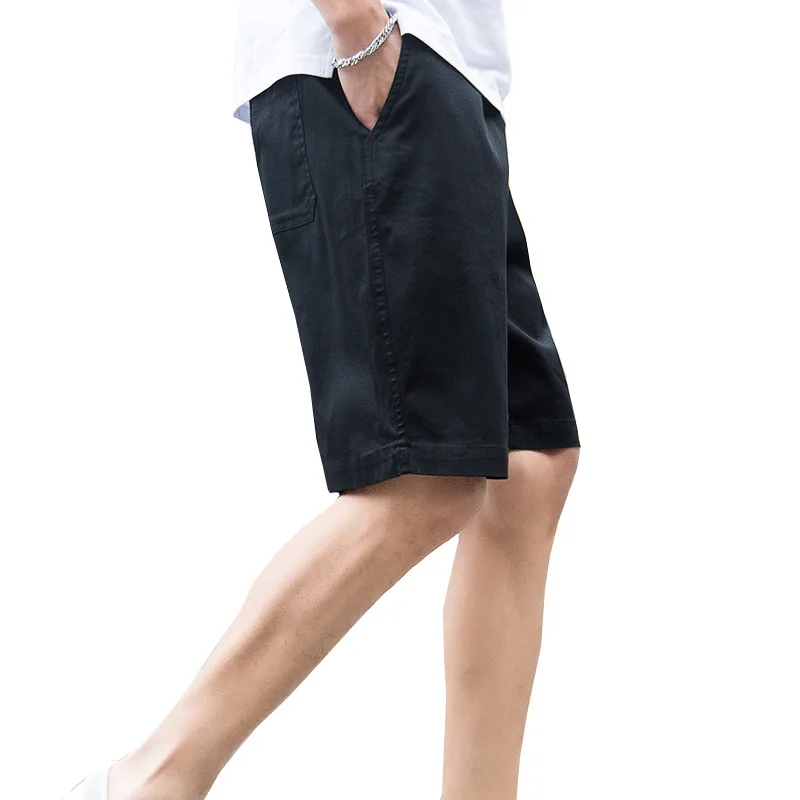 Мужские шорты с эластичной талией Свободный Повседневный хлопковый пятиминутный трендовый Молодежный Спортивный пляжный брюки