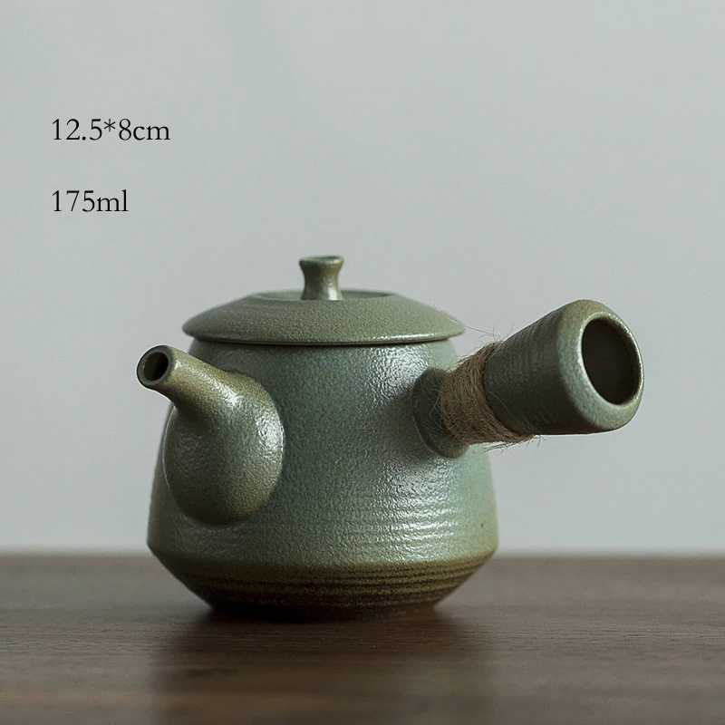 LUWU зеленый керамический чайники kyusu винтажные китайские кунг-фу чайная кружка, сосуды для питья - Цвет: Style B