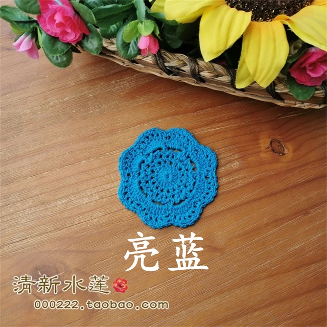 17AHSM Lace Cotton Crochet Handmade TableCloth Placemats DrinkCoaster Heat-resistant Nonslip Pads Home Decor Creative CupCoaster 8