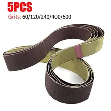 Bandes abrasives de ponçage A/O, 50x1220mm, 5 pièces, P60 600 grossier à fin, outils de polissage