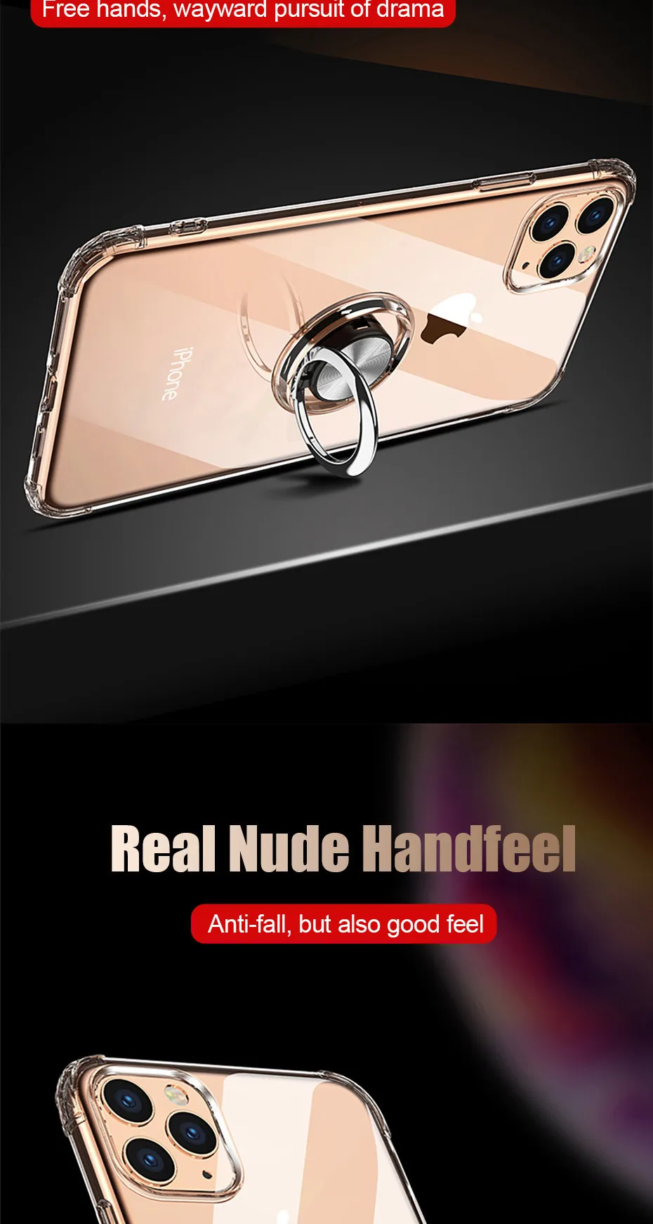 Силиконовый чехол H& A с кольцом-держателем для телефона для iPhone X, XR, XS, Max, 11 Pro, Max, защитный чехол s, для iPhone 11, Pro, Max, Capa